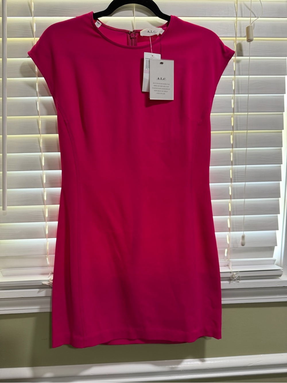 A.L.C. Hot Pink Cap-Sleeve Shift Dress